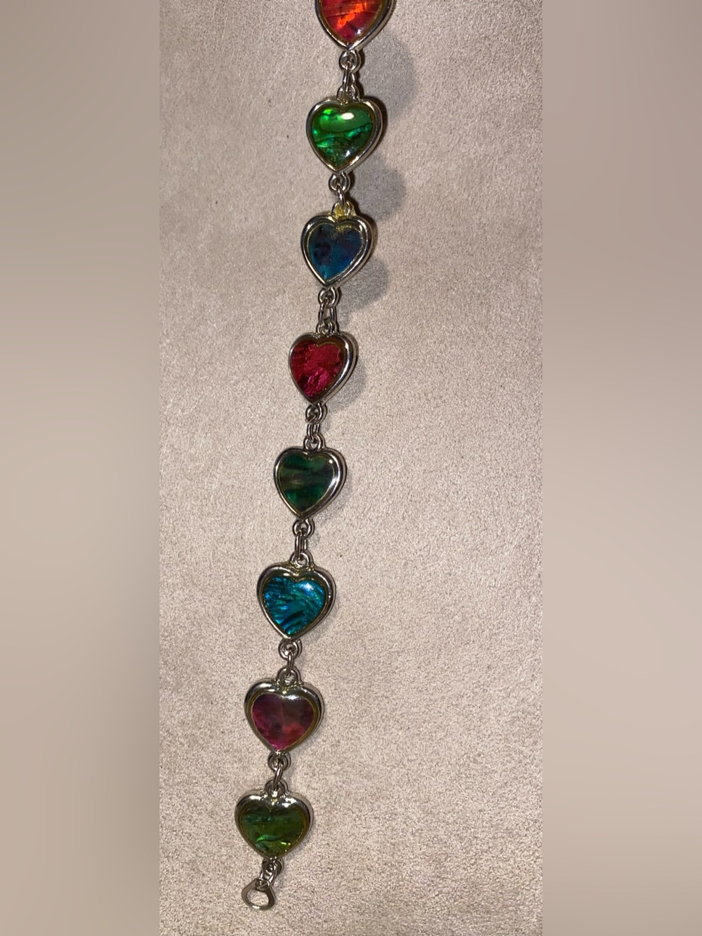 Multi-Color Heart Link Bracelet - Picture 6 of 7